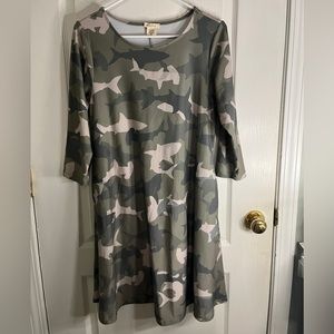 Yelete long sleeve shark dress